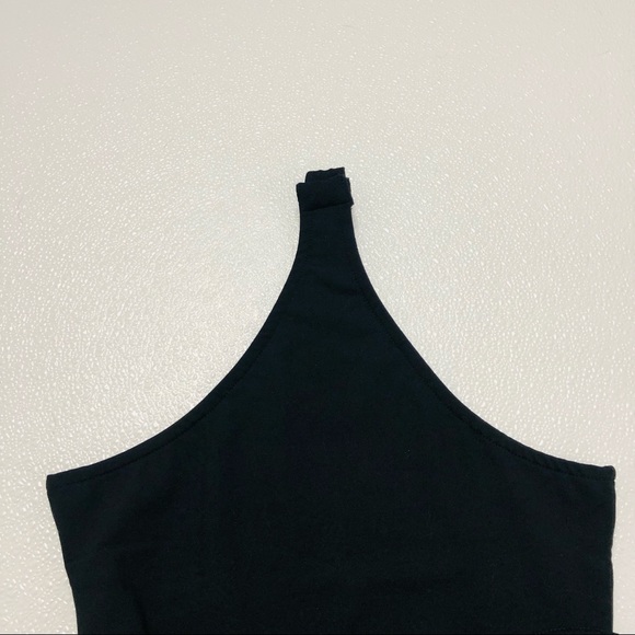 Lulus Ready or Notch Black Halter Bodysuit plunge Neckline stretchy knit body XS - Picture 5 of 11